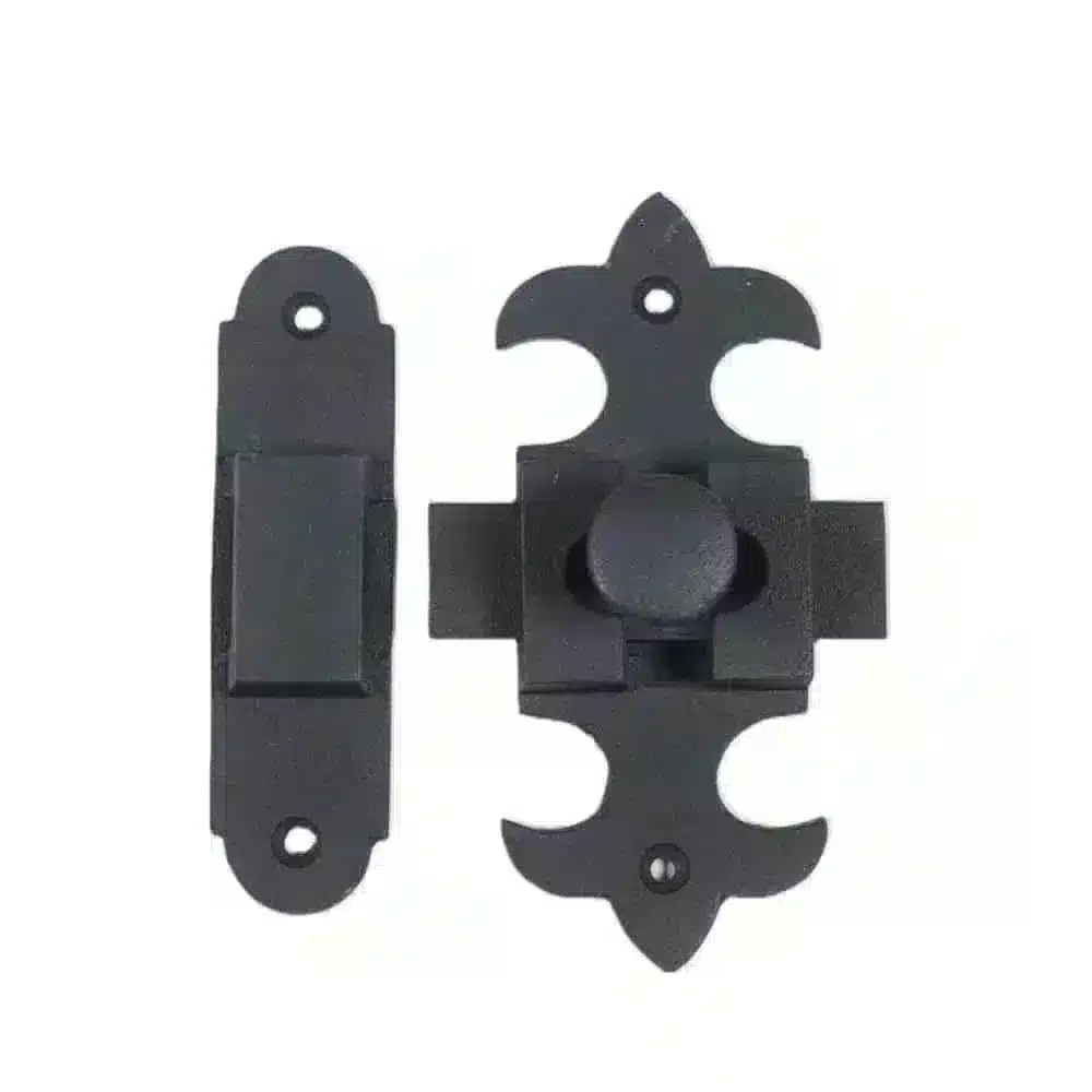 black cast iron lily pattern latch