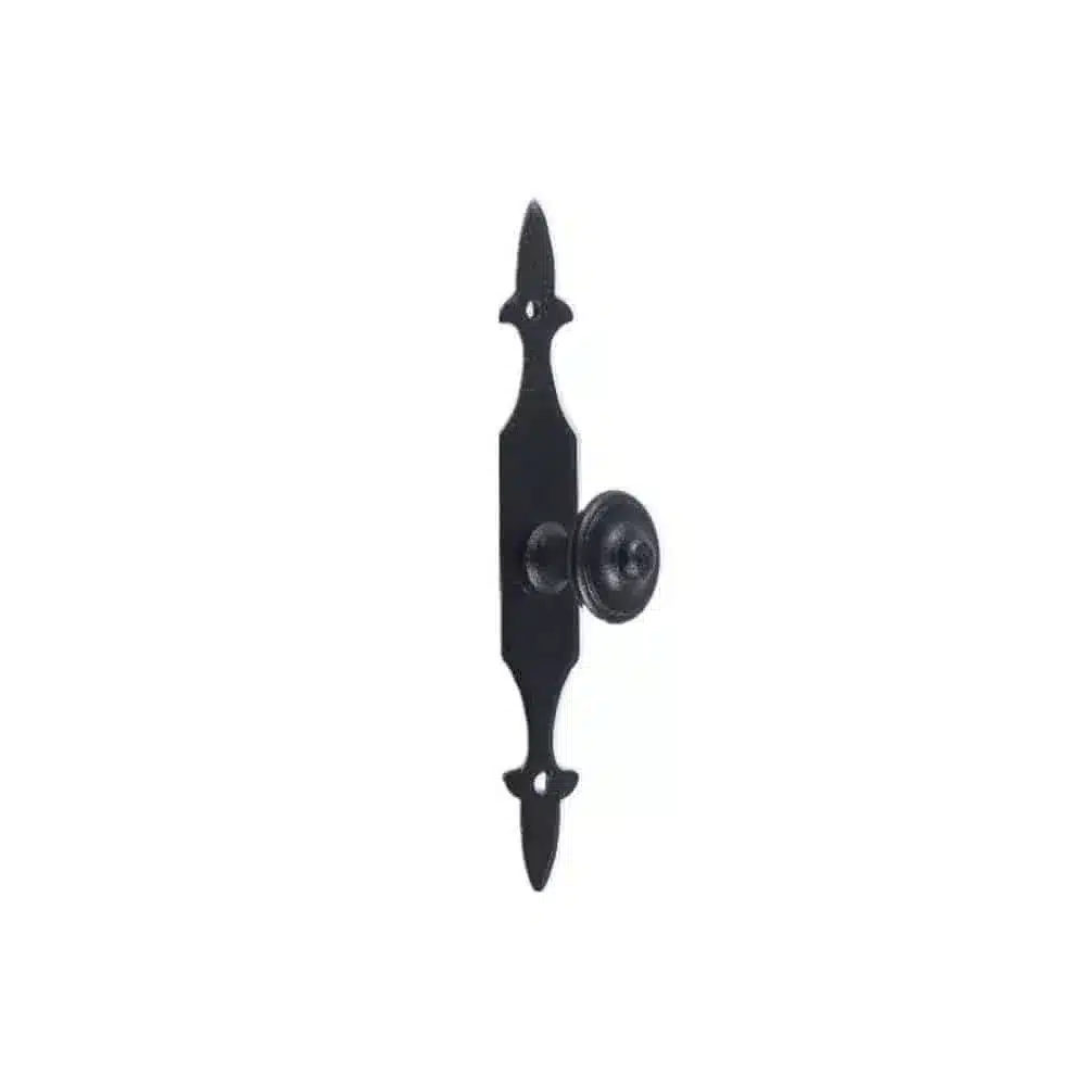 black knob on plate