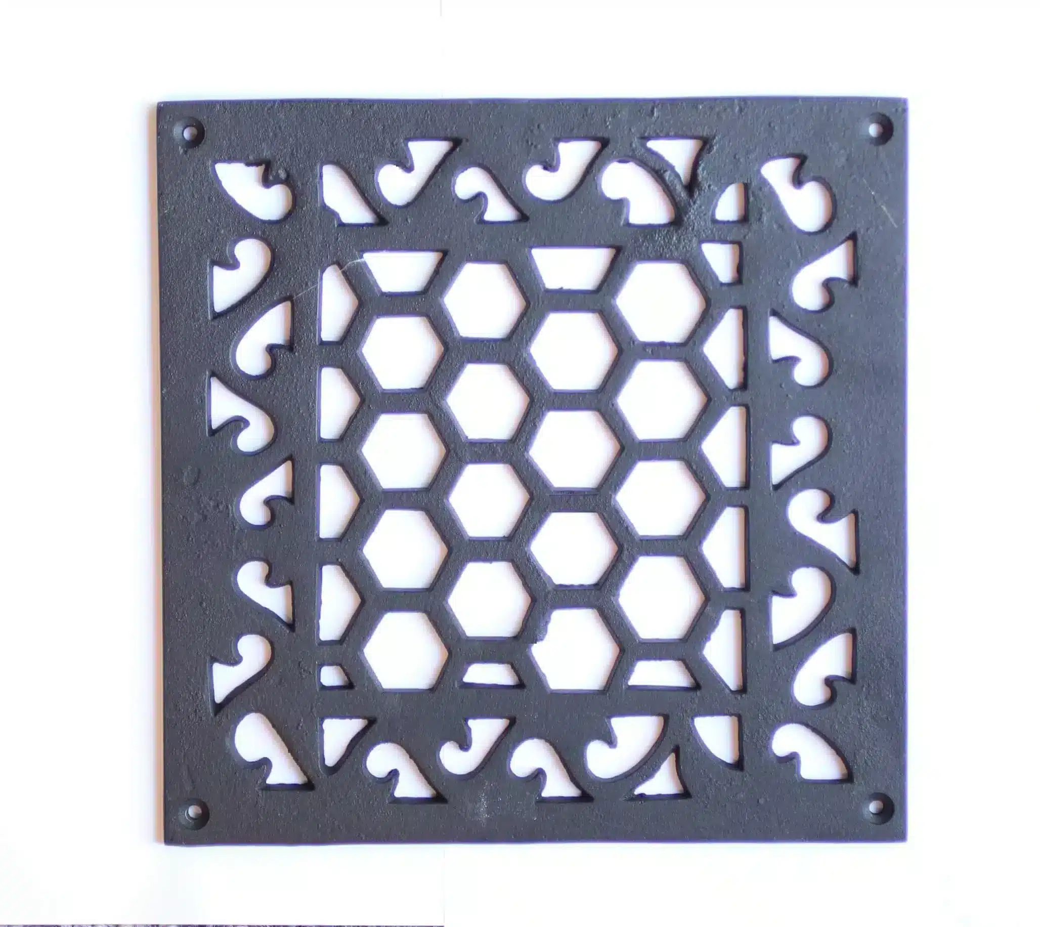 Black Cast Iron Honeycomb 9x9 Vent Cover, Vent Cover