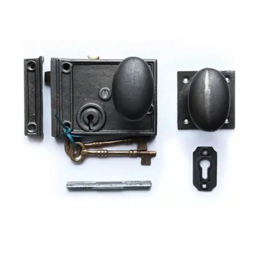 Ensemble serrure de surface avec bouton de fonte