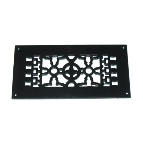 Black Lily Style Cast Iron 4x10 inch Vent Cover, Floor Grate