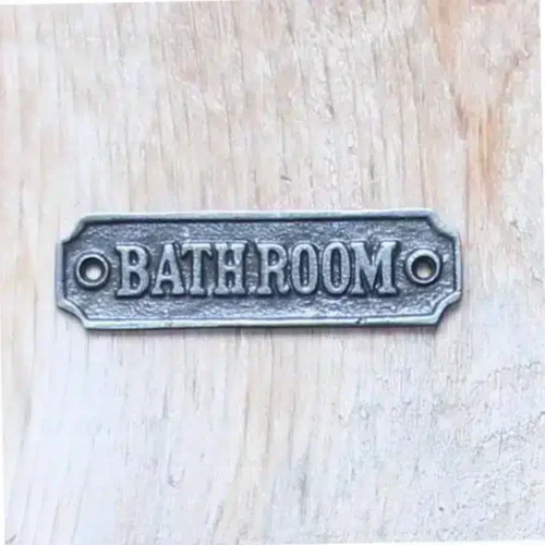Vintage Cast iron Bathroom Door Sign