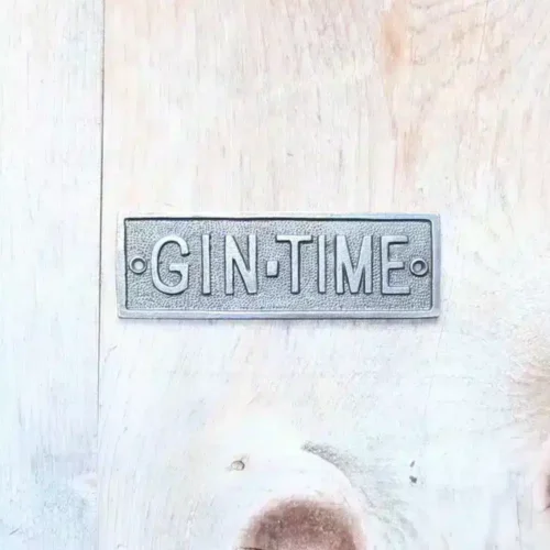 Cast iron Gin Time plate