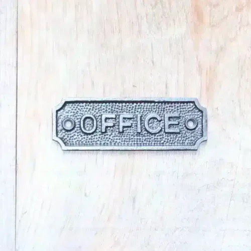 Cast iron office plate