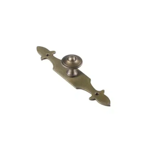 Bouton sur plaque laiton antique